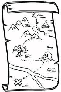 map-to-find-treasure-coloring-page